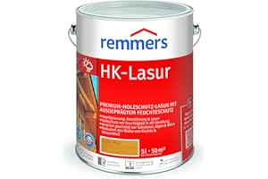 ‎REMMERS Remmers HK-Lasur 3in1 eiche hell, 5 Liter, Holzlasur aussen, 3n1: Imprägnierung, Grundierung & Lasur, Holzschutz vor Feuchtigkeit & UV-Strahlung