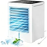 Portable Air Conditioner, 3 in 1 USB Quiet Evaporative Air Conditioner, Fan with Water 470ml, 3 Speeds, Timer, Touch Screen,