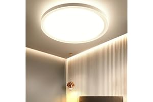 OTREN Plafonnier LED Rond 24W, Éclairage de Plafond 3000K, 2400LM Lumiere Moderne, Luminaires Intérieur pour Salon, Chambre, Cuisine, Salle de Bain, IP44, Ø23cm