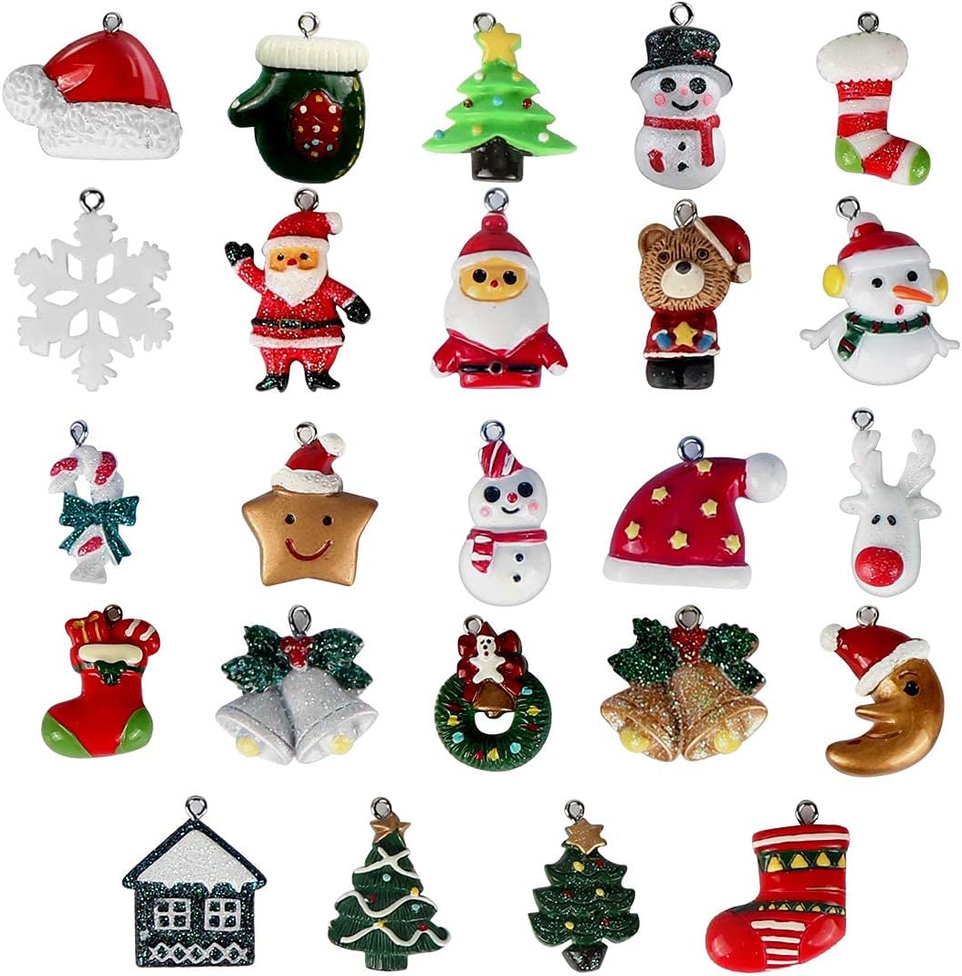 Navidad colgante decoración 24 mini adornos de resina