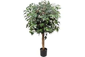 BRIFUL 3 Feet Artificial Tree Fake Ficus Tree Decorative Artificial Trees for Living Room, Fake Plants Artificial Plants Indoor for Home Décor Office Decoration