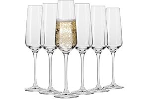 ‎KROSNO KROSNO Kieliszki do szampana i prosecco | Zestaw 6 sztuk | 180 ML | Kolekcja Avant-Garde | Kryształ bezołowiowy | Kieliszki do prosecco | Do domu, restauracji & przyjęć | Można myć w zmywarce