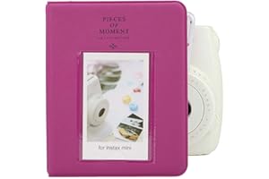 DIYEENI 64 Taschen Mini Album 3 Zoll Fotoalbum Fotobuch Schutzhülle für Instax Mini 9/8/ 8+, 25 x 14 x 0.3cm(Traube)