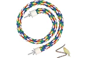 QERUTK 80cm L Parrot Cotton Rope, Parrot Perches, Parrot Stand, Climbing Rope, Cotton Rope Rotating Ladder Colorful and Comfy