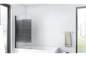 MARWELL BWF150 Black Lines - Parete per vasca da bagno, colore: nero opaco