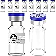 ZHANXUBIO Sterile Empty Vials with Self Healing Injection Port and Aluminum Plastic Cap,Sterile Package (3ml Clear 10PCS)