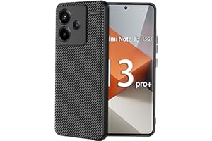 Effcotuo Funda para Xiaomi Redmi Note 13 Pro Plus/Pro+ 5G Cover Funda Fibra de Carbono Carcasa Protectora Antigolpes, Suave TPU Silicona Caso Anti-Choques Case Cover - Negro