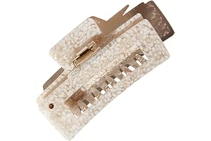 ella cases Alma Haarklammer Groß Eckig weiß gepunktet bunt Haarschmuck Haarspangen Damen für dickes und dünnes Haar Bruchsicher aus nachhaltigem Baumwoll Acetat