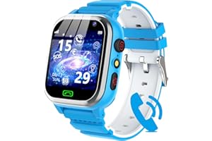 kaacly Smartwatch Niños con Teléfono Podómetro SOS Juego música Reloj Despertador Papel Tapiz Encantador, Reloj Inteligente para niños de 4 a 12 años niños y niñas