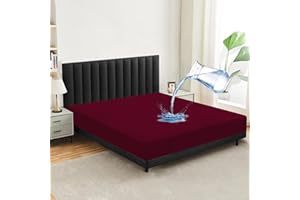 mafudoxi Matratzenschoner Wasserdicht 160x200 cm, Inkontinenz Spannbettlaken, Atmungsaktiv Matratzenschutz Bettlaken, Nässeschutz Spannbetttücher, Inkontinenzunterlage Waschbar bei 60° - Rot