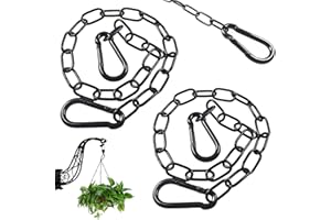 NEUSID Edelstahl Ketten mit Karabiner, 2 Stück Stahlkette 0.5m Kette Edelstahl Gliederkette 3mm Kettenglieder Edelstahlkette für Zauntore, Käfigtore für Haustiere, Gartentore (Schwarz)