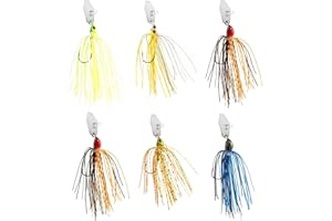 Set of 6 Chatterbait Bionic Swimming Baits 15 g - Alriedy Predatory Fish Bait Set, Pre-Assembled Rubber Baits for Salt and Freshwater, Ideal for Bass, Pike, Zander