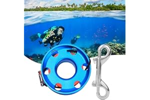 Shipenophy Scuba Finger Spool Acero Inoxidable Orange Line Blue Diving Spool, para Actividades de Buceo