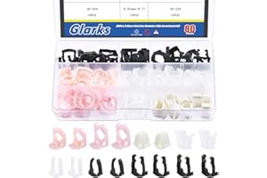 Glarks 80Pcs 3/8" 5/16" 8 Sizes Fuel Line Retainer Clips Assortment Kit, Nylon Fuel Line Retaining Clips Auto Clips Replacement Kit Compatible with Ford GM