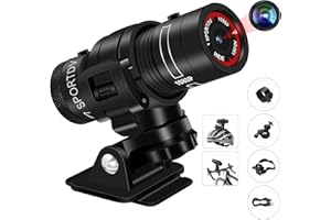 Nisanmoon Action Cam, Motorrad Helmkamera HD 1080P Fahrrad Sportkamera 120° Weitwinkel Action Video Kamera Unterstützung Foto/Video für Reiten und Fahren Outdoor-Aktivitäten