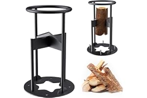 Olubfdh Holzspalter Manuell, Stabil & Sicher Kreuz-Brennholzspalter Manueller, 18CM Großkaliber Verstärkter Holzspalter, Tragbares Anzündholzspalter für Camping und Zuhause