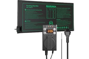 MARUNDA MET Certified Seedling Heat Mat, Waterproof Durable Germination Station Heat Mat, Warm Hydroponic Heating Pad for Indoor Home Gardening Seed Starter (Thermostat & MAT)