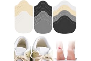 CHARMCHIC 12 Paar Leder Fersenpolster, Fersenschutz Fersenkissen, Selbstklebende Fersenpolster, Schuh Fersen Reparatur für Lederschuhe, Sportschuhe (Schwarz, Weiß, Grau, Hautfarben)