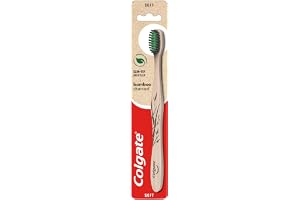 Colgate Tandborste Bambu Charcoal Soft, Miljövänlig Fri Från Plast för Effektiv Tandrengöring