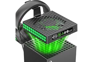 Kosker Support de Refroidissement XBox Series X avec Ventilateur Automatique, Ventilateur XBox Series X avec 9 Lumières LED & 5 Systèmes de Refroidissement Réglables