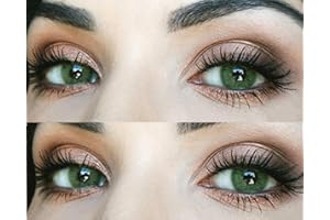 ‎GLAMLENS Sehr stark deckende und natürliche grüne Kontaktlinsen SILIKON COMFORT NEUHEIT farbig „Jasmine Green“ + Behälter von GLAMLENS - 1 Paar (2 Stück) - DIA 14.00 - ohne Stärke 0.00 Dioptrien