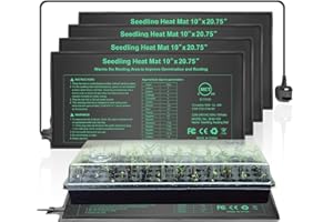 HYDGOOHO Seedling Heat Mat 4 Pack,Waterproof Heat Mat for Seed Starting,10 x 20.75in Plant Heating Mats for Seedling Germination,Hydroponic Reptile