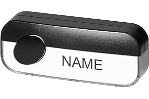 Miratic Pulsante Campanello da Esterno con Targhetta Cognome Montaggio in Superficie Pulsante Campanello Esterno Max. 230V Corrente Max.1A Resistente agli Agenti Atmosferici IP44 (nero)