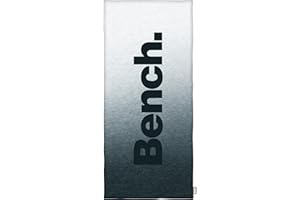 Herding Bench Modern Opposite Toalla Deportiva 50 x 110 cm, 15 cm de Solapa, 100% poliéster, Parte Trasera Antideslizante para aparatos, Bolsillo con Cremallera Gris/Negro, n.º Art.: 6912603547