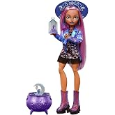 Moonspell Magic by Monster High bebeği, Layla Stone, kazan s&uuml;rprizi, iksir şişesi ve sihir kitabı gibi aksesuarlar, JMB90