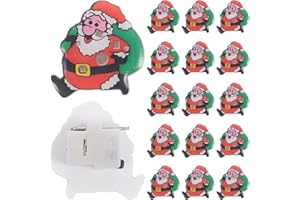 Hemobllo 25 Stück LEDBrosche Weihnachten Brosche Pin, Weihnachtsmann mit Tasche, Anstecknadel Weihnachtsmann Abzeichen für Kind Geschenk Partei Bevorzugungen