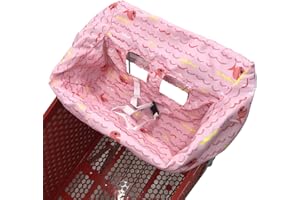 COZYIN BABY 2-in-1 Baby Shopping Trolley Cart Cover and High Chair Seat Cushion with Mini Portable Carry Bag (Pink Fish)