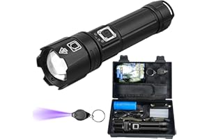 NCTOBEROWS LED Torch, 500000 Lumens Super Bright Rechargeable Torches LED, Adjustable Focus, 5 Modes, 5000 mAh, XHP70.2, IP67 Waterproof, Powerful Handheld Flashlight for Power Cuts, Camping, Hiking, Emergency