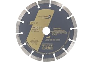 PRODIAMANT Diamentowa tarcza tnąca 180 mm, uniwersalna tarcza tnąca do kamienia, betonu, granitu, muru, cegły, akcesoria szlifierki kątowej