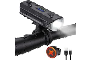ZEEKPOWA Kit d'éclairage de vélo Batterie USB et durée d'éclairage de 8,5 h I Kit d'éclairage LED étanche et Rechargeable I Lumière de vélo
