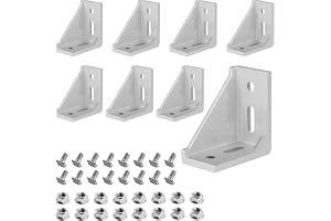 8 stycken vinkelkopplingar av aluminium, 40 x 80 aluminiumprofilvinkel med 8 mm spår och infästning, 90 graders aluminiumprof