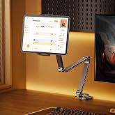 Coverzone Premium Al&uuml;minyum Tablet ve Telefon Standı, iPad ile Uyumlu, 4.7-12.9 in&ccedil; Uyumlu 360&deg; D&ouml;ner Kelep&ccedil;eli Masa Tutucu, 