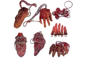 XONOR Halloween gefälschte blutige abgetrennte Hände Füße gebrochene Körperteile für Spukhaus Halloween Zombie Party Dekorationen, 7 Stück