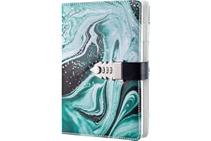 NectaRoy Cuaderno secreto para niña, diario con código, cuaderno diario de piel sintética para oficina, papelería estudiante, regalo de cumpleaños, 215 x 150 mm