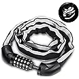 FOREENIU Bike Chain Lock,5 Digit Combination Heavy Duty Anti Theft Bicycle Chain Lock,Keyless Bicycle Locks With reflective strips,Used for Motorcycle,Bicycle,Door,Gate(0.9m long-6mm Thick Chain)
