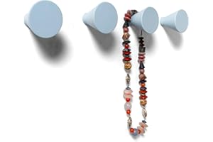 nidoshu 4 Appendiabiti da Parete Singolo Blu - Attaccapanni da Muro per Ingresso Moderno Bagno o Cucine - Appendini da Muro Originali - Ganci Appendi Abiti per Muro Decorativi azzurro celeste