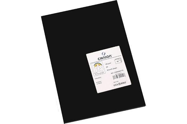CANSON Iris Vivaldi - Paquet 50 feuilles de papier couleur A4 - 185g/m² - Noir