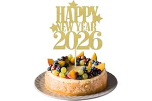 XIMINWZM 2026 Happy New Year Cupcake Toppers, New Year Eve Decorations 2026, News Year's Eve Cake Glitter Toothpicks Accessories, Cupcake Toothpicks for News Year Party Cake Toppers Supplies