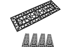 tonchean Rubber Stair Mats 5 PCS Garden Step Mats Step Treads 75x25cm Outdoor & Indoor Stair Treads Non Slip Stair Covers Staircase Outside Stair Protector for Home Commerce