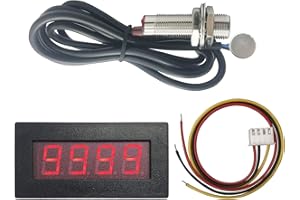 DIGITEN 4 Digital LED Tachometer RPM Speed Meter+Hall Proximity Switch Sensor NPN Red