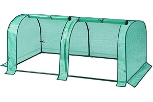 WOLTU Invernadero de Jardín para Cultivo Plantas Semilla 130x60x50 cm Estructura Metal Estable de PE de 130 g/m² Impermeable Rresistente al Viento y Rayos UV Verde