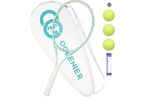 OGEENIER Tennis Racket for Adults, 27 Inch Pre-Strung Tennis Racket for Beginners, Lightweight and Leisure Racket with 1 Overgrip and 3 Balls