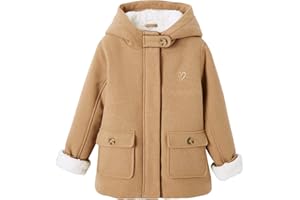 VERTBAUDET Manteau à capuche fille drap de laine doublé sherpa