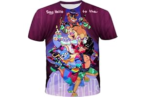 Jilijia Five Nights Game - Camiseta de manga corta para niños, diseño de anime FNAF