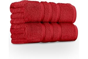 GC GAVENO CAVAILIA Pack of 2, 550 GSM Hand Towels For Bathroom, Egyptian Cotton Towel Bale For Spa & Guest Gym Towels Set, Absorbent & Washable Bathroom Towels, Red