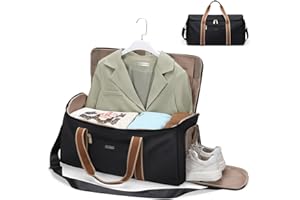 GOLF SUPAGS Bolsa de Viaje Convertible 2 en 1 Bolsa de Mano Bolsa de Ropa para Mujer Bolsas de Traje para Negocios, Viajes y Deporte (Negro)